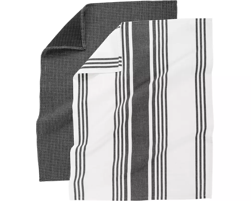 Tiseco Geschirrtuch Combo 4er Set, Schwarz/Weiss