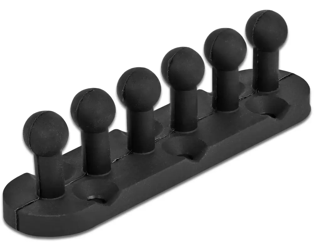 Delock Kabelhalter Schraubbar, mit 5 Durchführungen 6 Stück