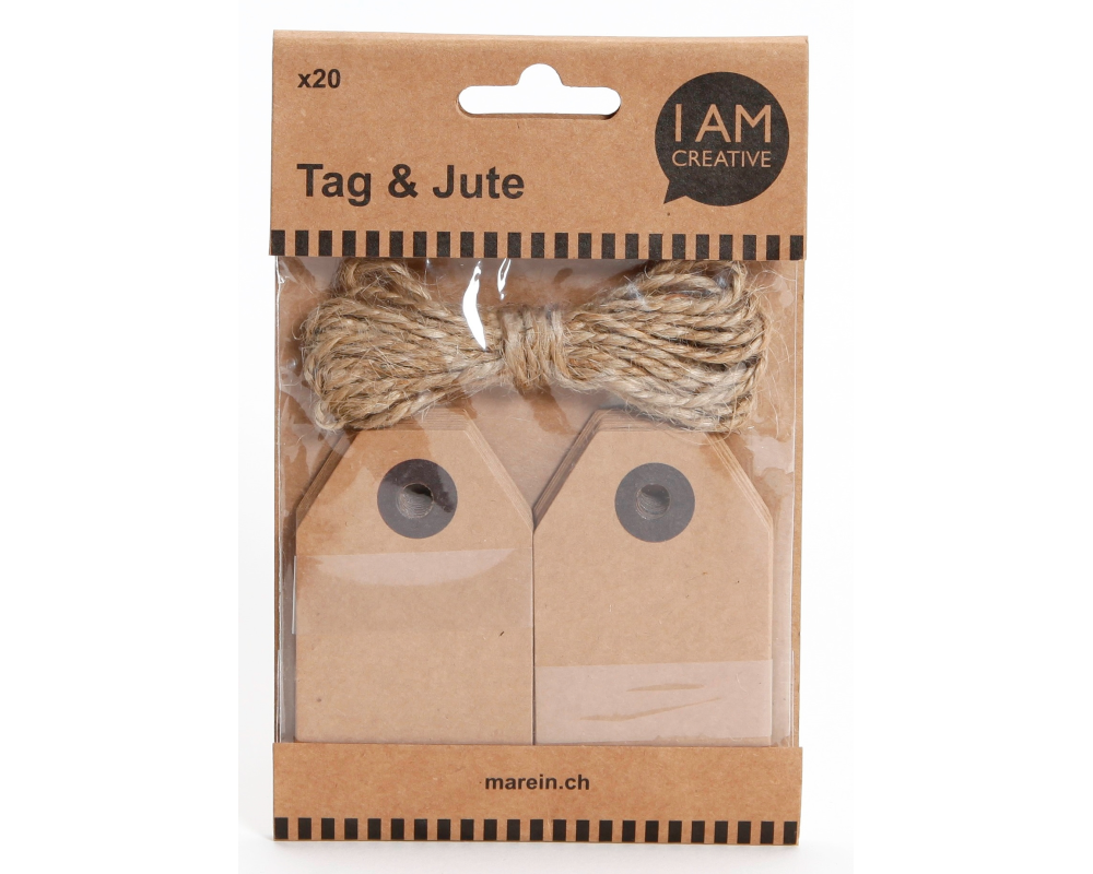 I AM CREATIVE Anhänger Natur 4087.1 eckig, 20 Stück