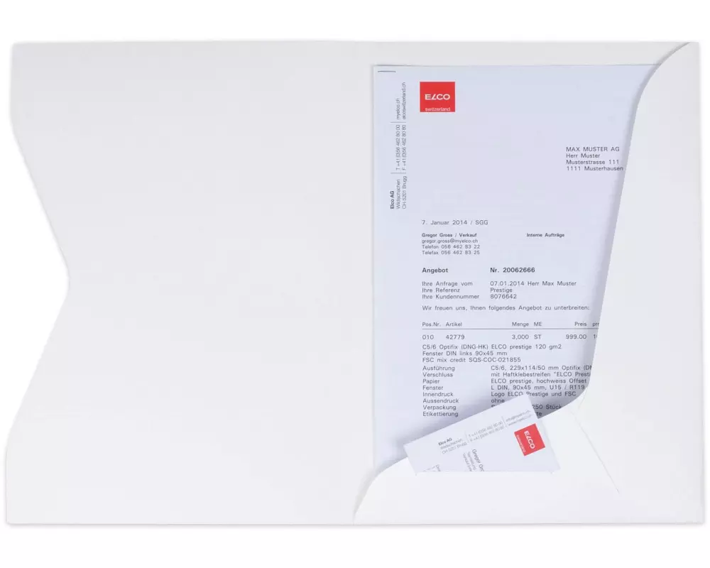 ELCO Präsentationsmappe A4, Weiss, 10 Stück