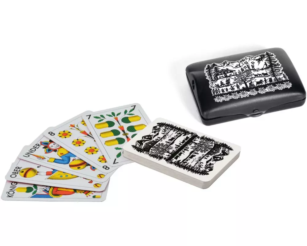 AGM Jass Scherenschnitt Jassbox schwarz/weiss Jass