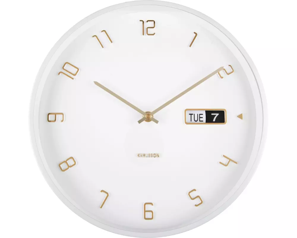 KARLSSON Wanduhr Data Flip 30 cm, Weiss