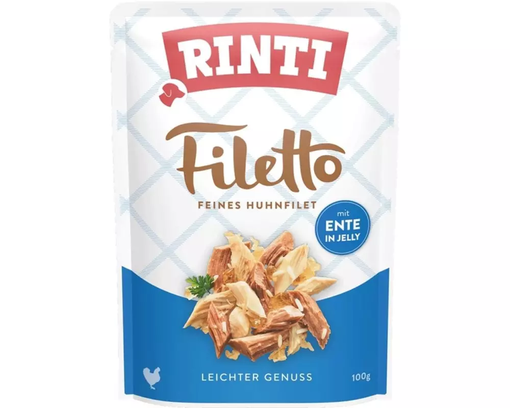 Rinti Nassfutter Filetto Huhn + Ente in Jelly, 100 g