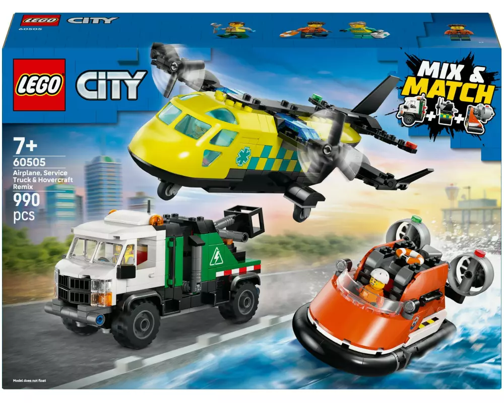 LEGO City Flugzeug, Wartungsfahrzeug und Luftkissenboot