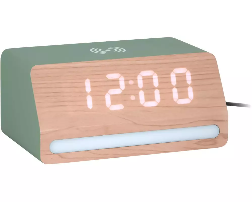 KARLSSON Wecker Retro Light LED Dschungel grün