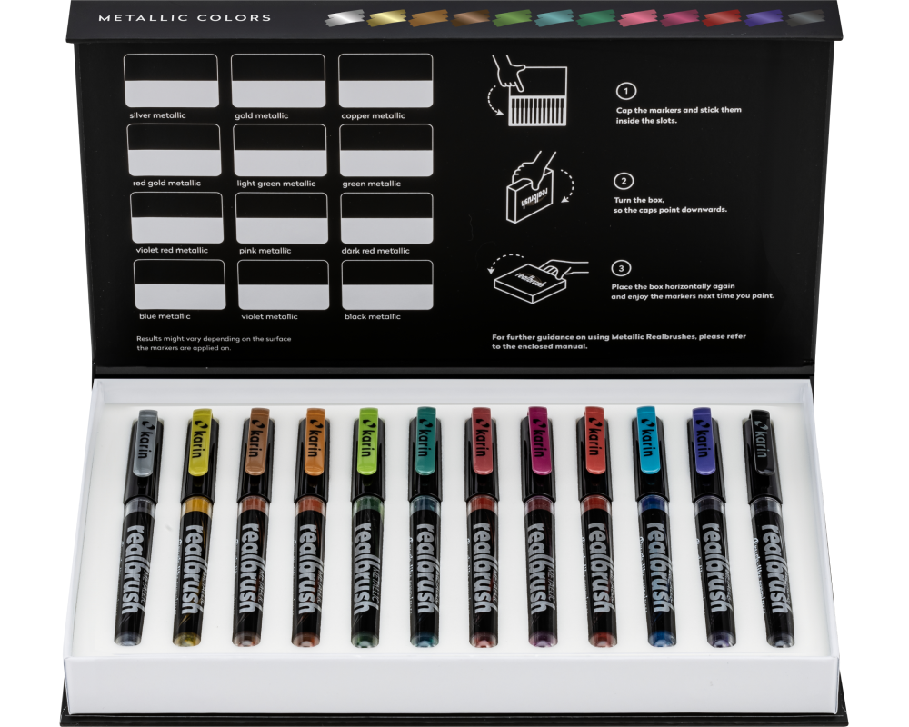 KARIN Real Brush 0.4mm 32C1 Metallic 12 Stück