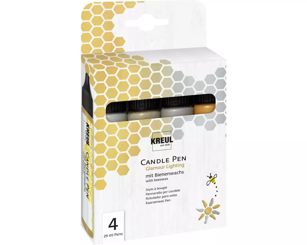 Kreul Kerzenmalfarbe Glamour Lighting 4 Stück, je 29 ml