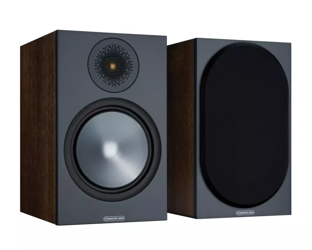 Monitor Audio Regallautsprecher Paar Bronze 100 Schwarze Walnuss
