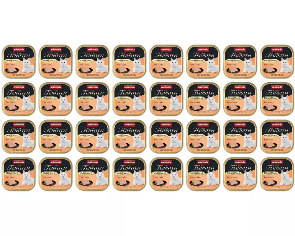 animonda Nassfutter Vom Feinsten Mildes Menü Pute & Lachs, 32 x 100 g