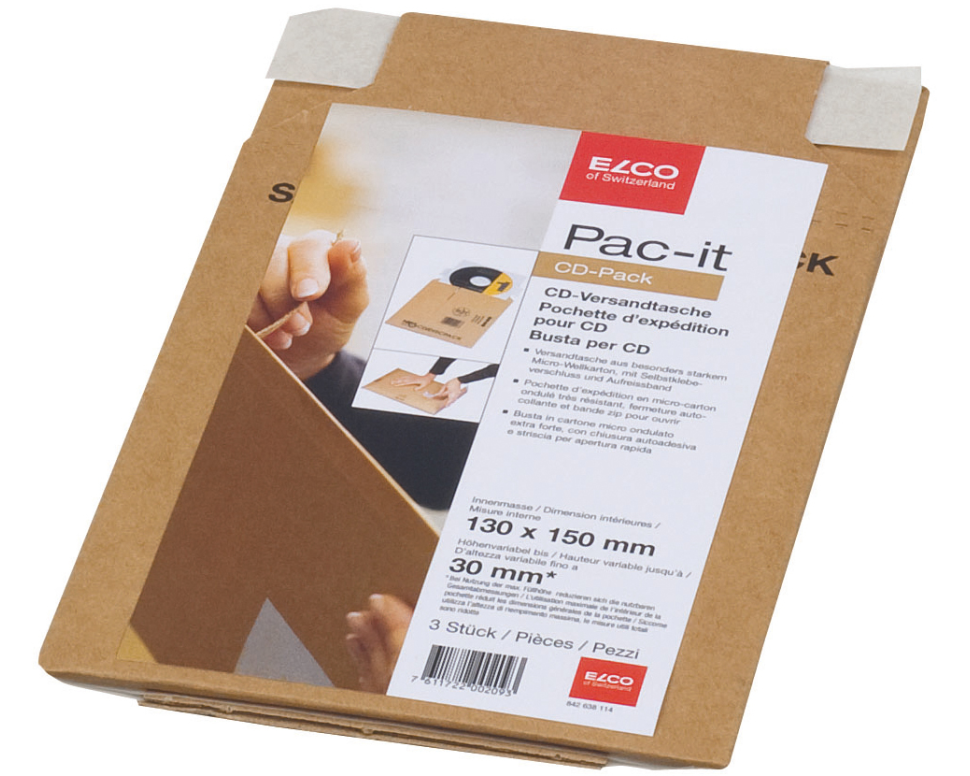 ELCO Versandtasche Safe 145x190mm 842638114 Karton, CD Pack 3 Stück