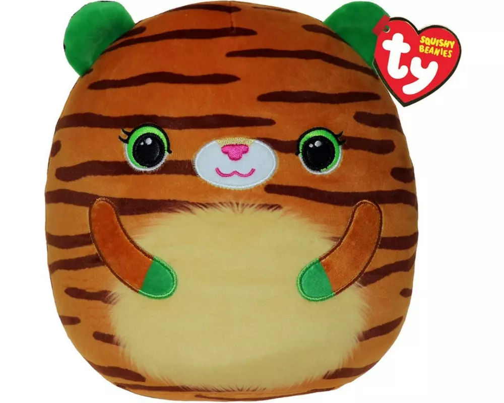 Ty Kissen Squishy Beanie Tiggy 35 cm, Braun, Gelb, Schwarz