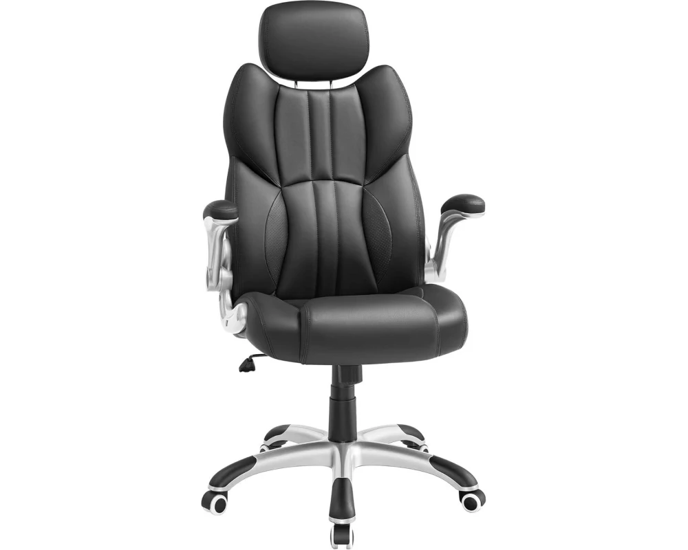 Songmics Bürostuhl mit Armlehnen Schwarz