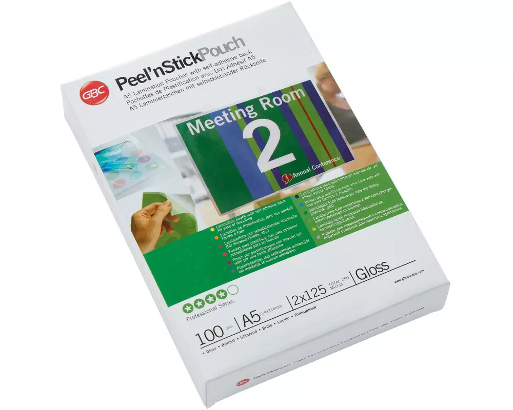 GBC Laminierfolie Peel'n Stick Pouch A5, 100 Stück