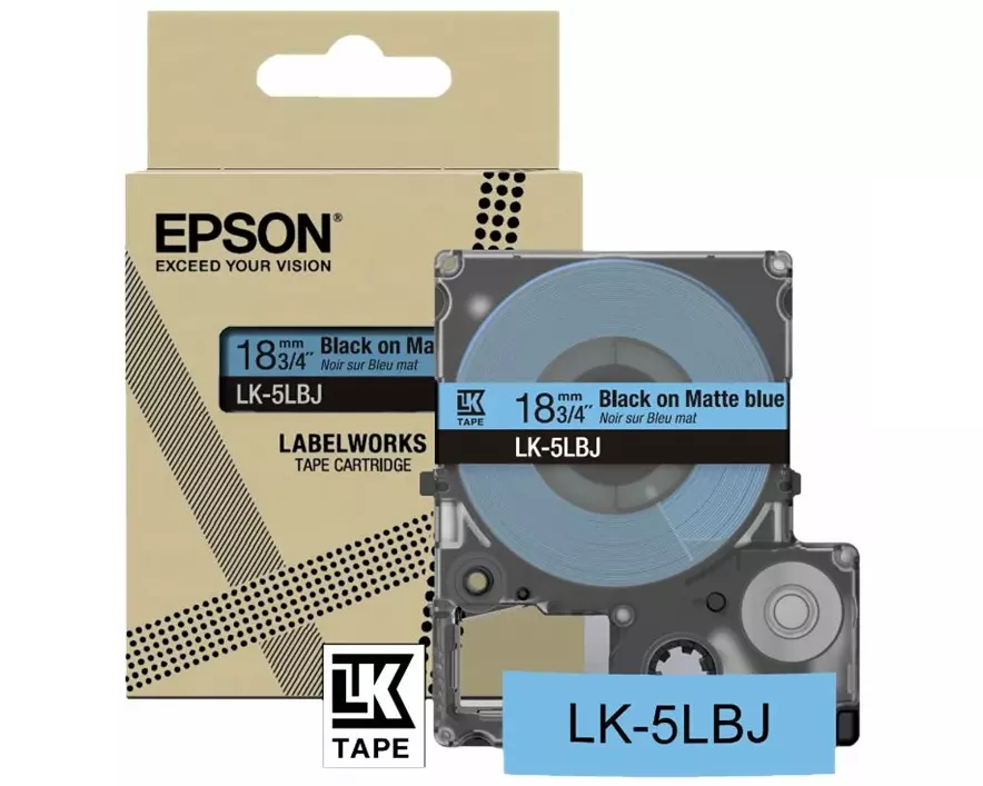 Epson Matte Tape Blue/Black, 18mm, 8m, LK-5LBJ