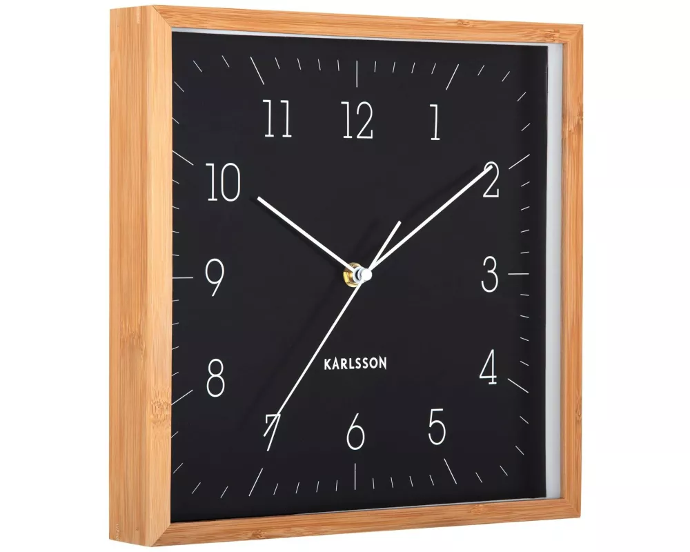 KARLSSON Wanduhr Neat Cuadrado 29.2 x 29.2 cm, Schwarz