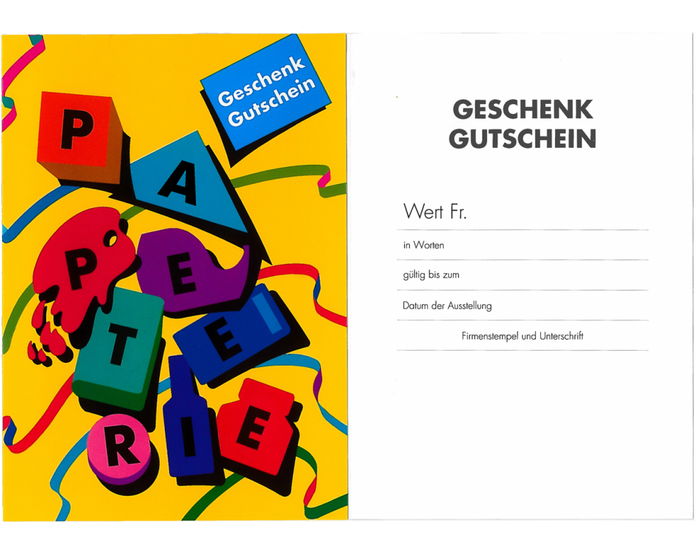 NEUTRAL Geschenkgutschein Papeterie 100.18