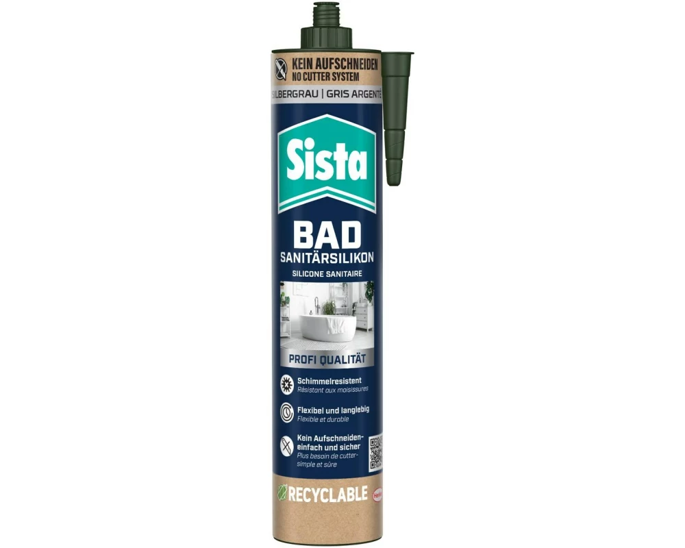 Sista Bad Sanitärsilikon 280 ml, Silbergrau