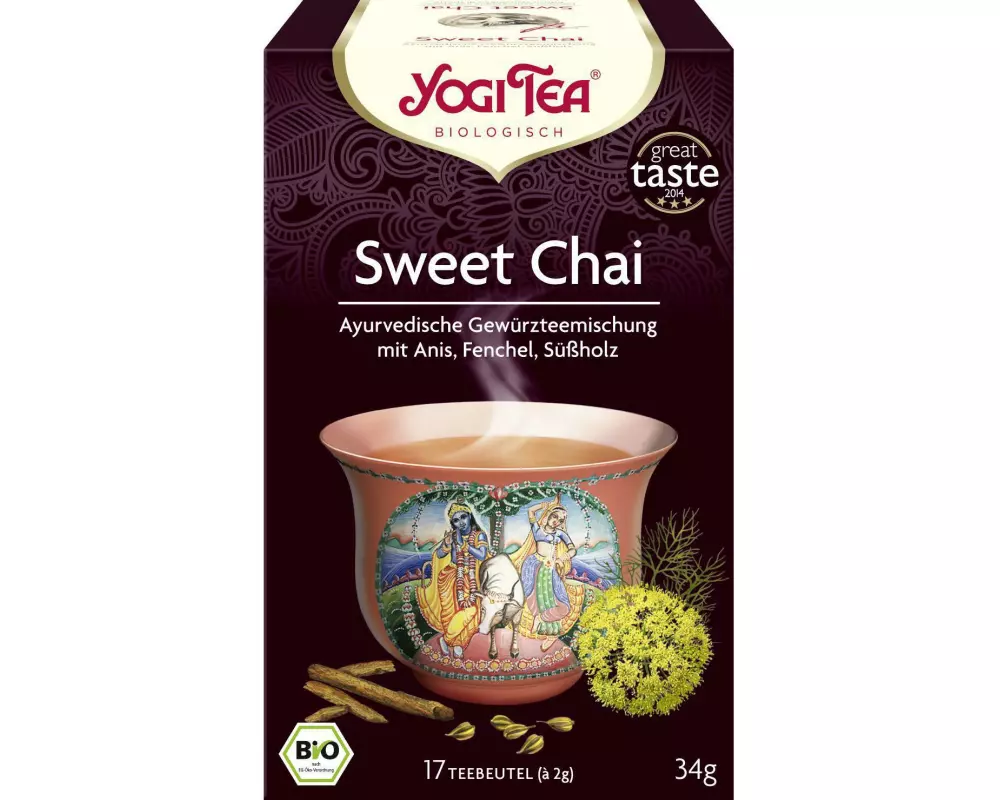 Yogi Tea Teebeutel Bio Gewürztee Sweet Chai Pack 17 x 2 g