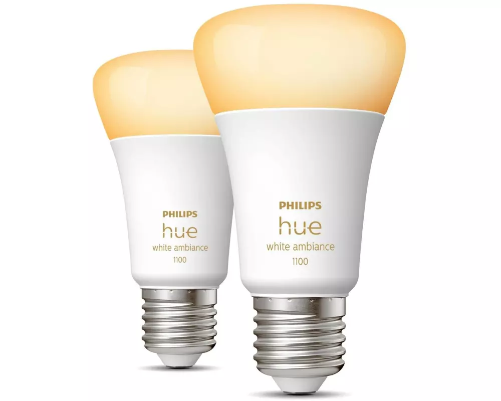 Philips Hue Leuchtmittel White Ambiance E27 Doppelpack 2 x 1055 lm