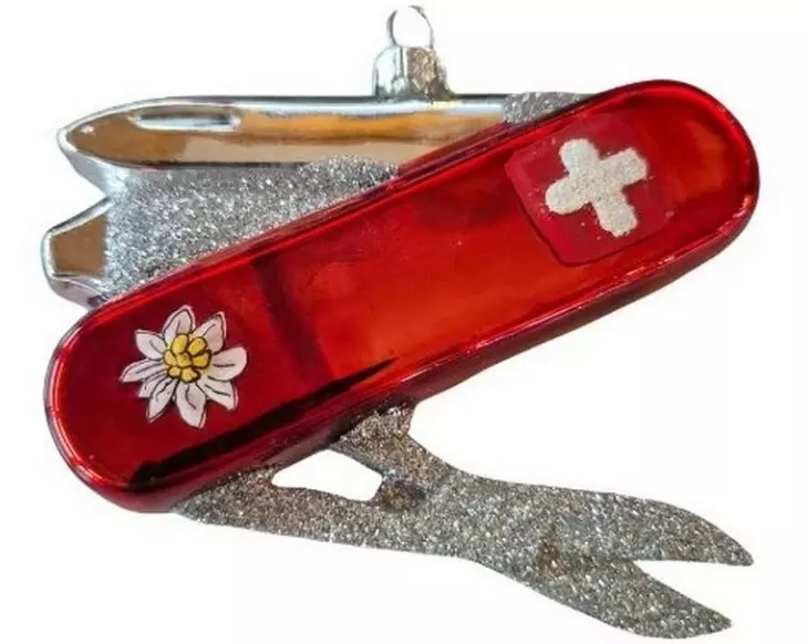 creanorm Weihnachtskugel Sackmesser Rot/Silber