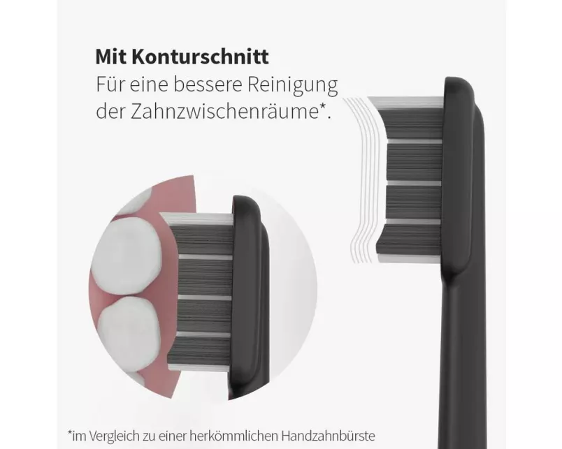 Zahnheld Ersatzbürste Basic medium Schwarz 3 Stück