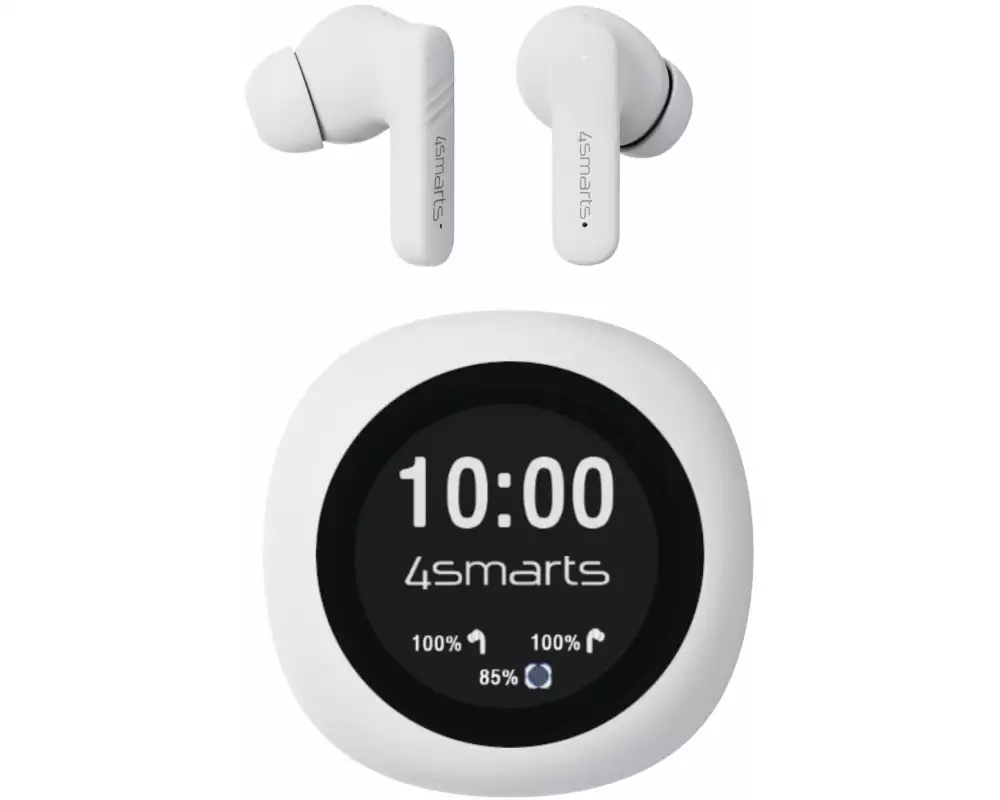 4smarts True Wireless In-Ear-Kopfhörer SkyBuds Screen Pro ANC Weiss