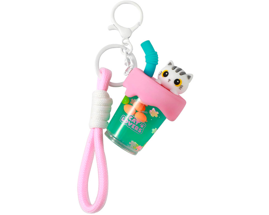 I-TOTAL Schlüsselanhänger Bubble Tea XL3078 White Cat