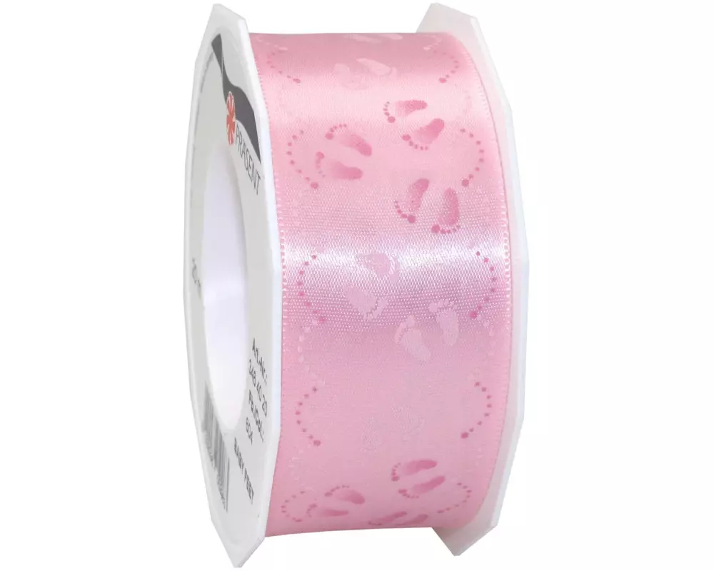 Pattberg Geschenkband Baby Feet 4 cm x 20 m, Rosa