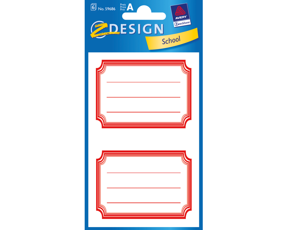 Z-DESIGN Sticker School 59686 Namen-Etiketten 6 Stück