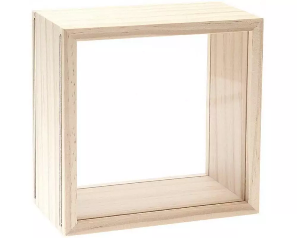 Rico Design Holzartikel Objektkasten 13 x 13 x 8 cm