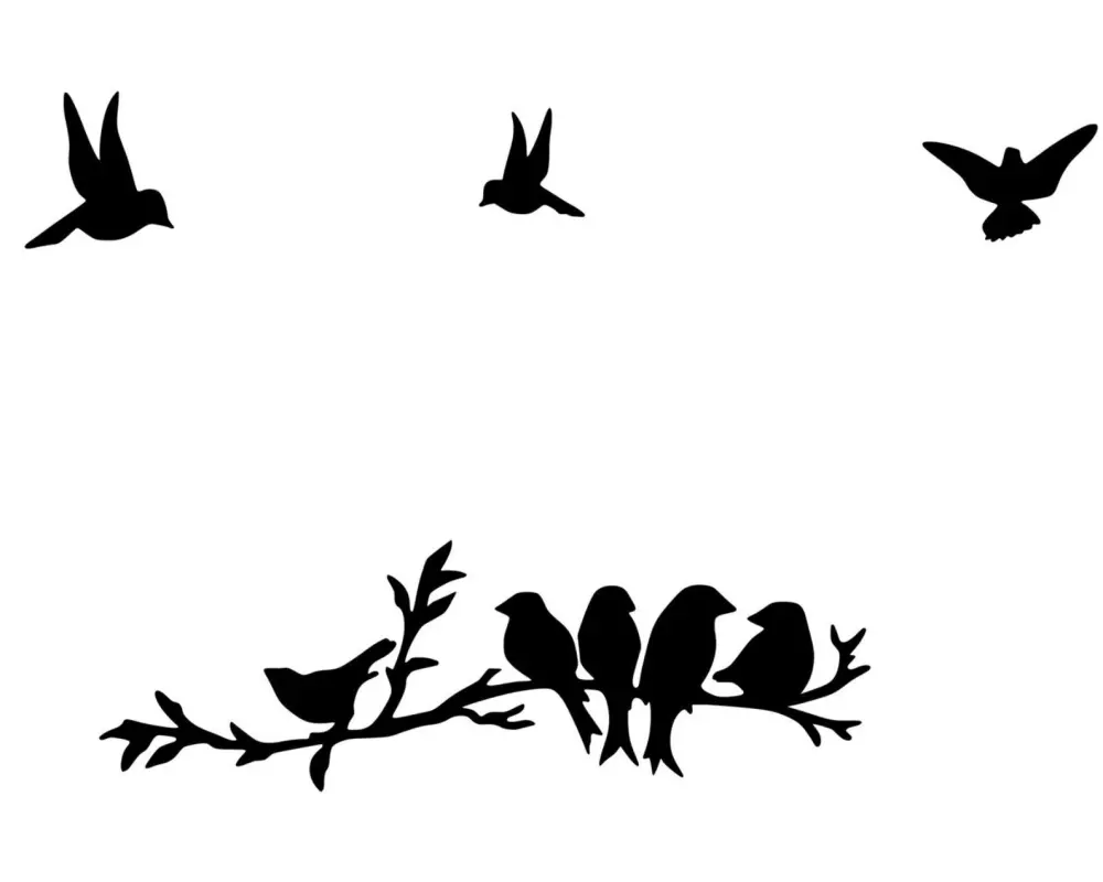 Wallxpert Wanddekoration Vögel 4-teilig, 68 x 22 cm