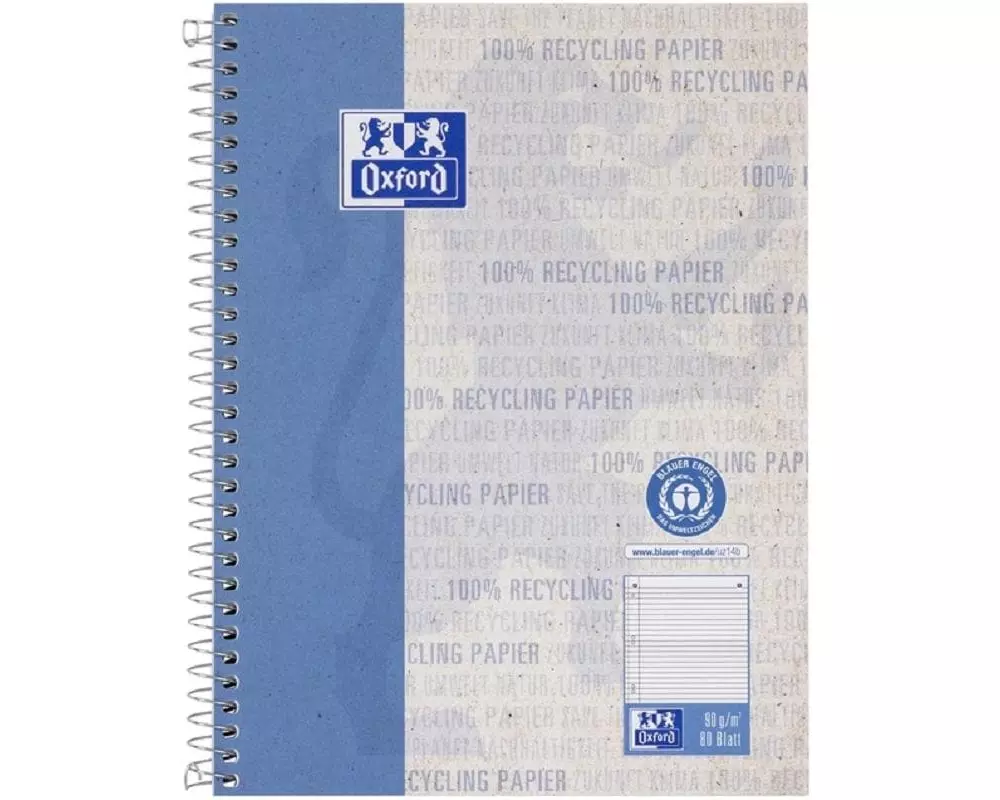 Oxford Notizbuch Collegeblock liniert, A5+, Blau