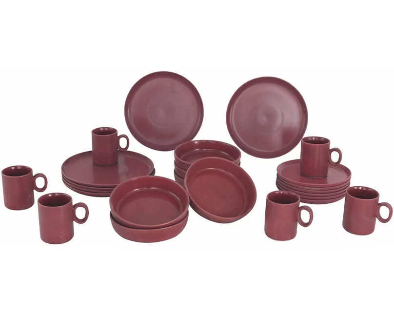 Van Well Porzellanservice Mika 24 teilig bordeaux