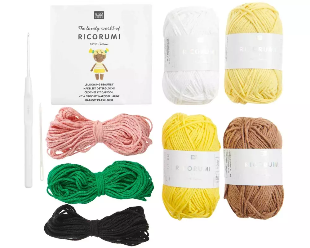 Rico Design Häkelset Blooming Beauties 6-teilig, Osterglocke