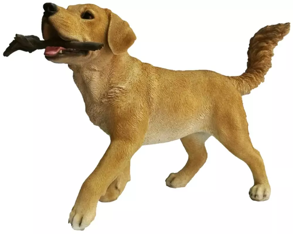 Esschert Design Labrador mit Stock Polyresin Braun 62.6 x 23.7 x 40 cm