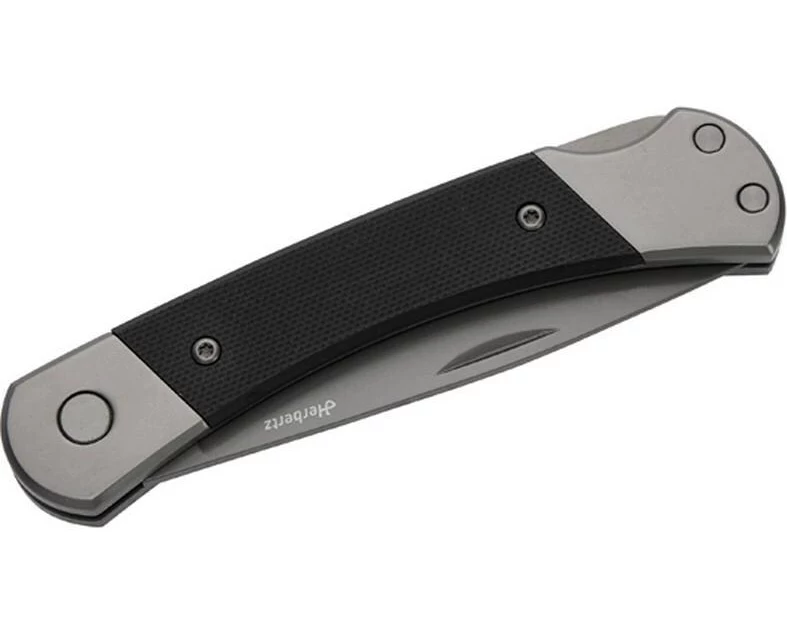 Herbertz Taschenmesser Titanbeschichtung Grey D2, Medium, Black