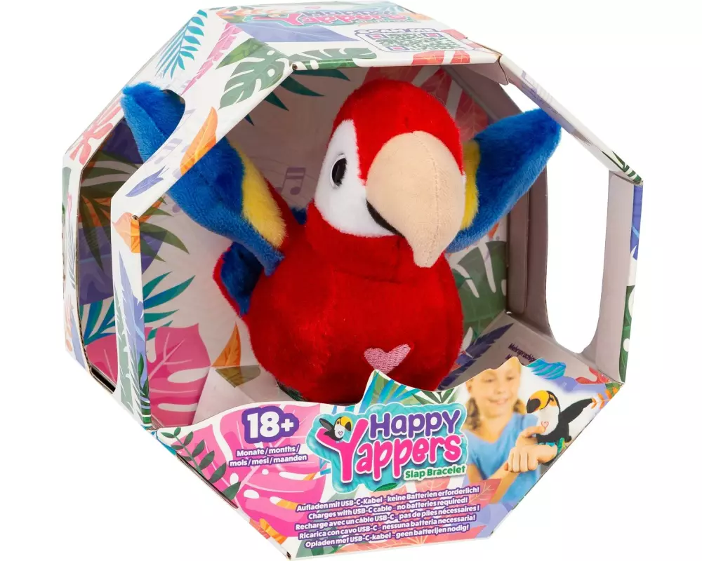 Max Bersinger Plüsch Happy Yappers Roter Papagei