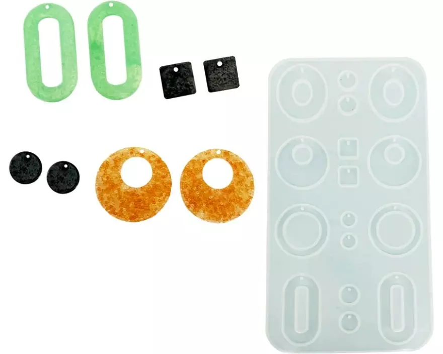 Reslin Giessform Silikon Ohrringe