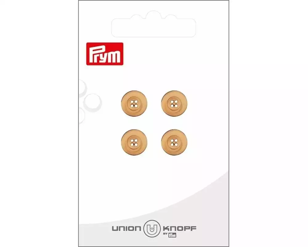 Prym Union Knopf Knöpfe 4-Loch 10 mm, 4 Stück, Beige
