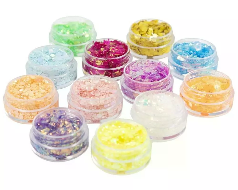Creativ Company Modelliermasse Glitter Clay 12 x 5 ml, Sortierte Farben
