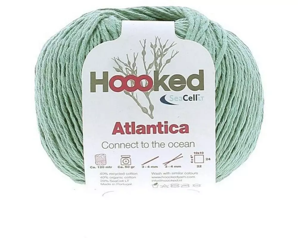 Hoooked Baumwollgarn Hoooked Atlantica SeaCell Garn Grün