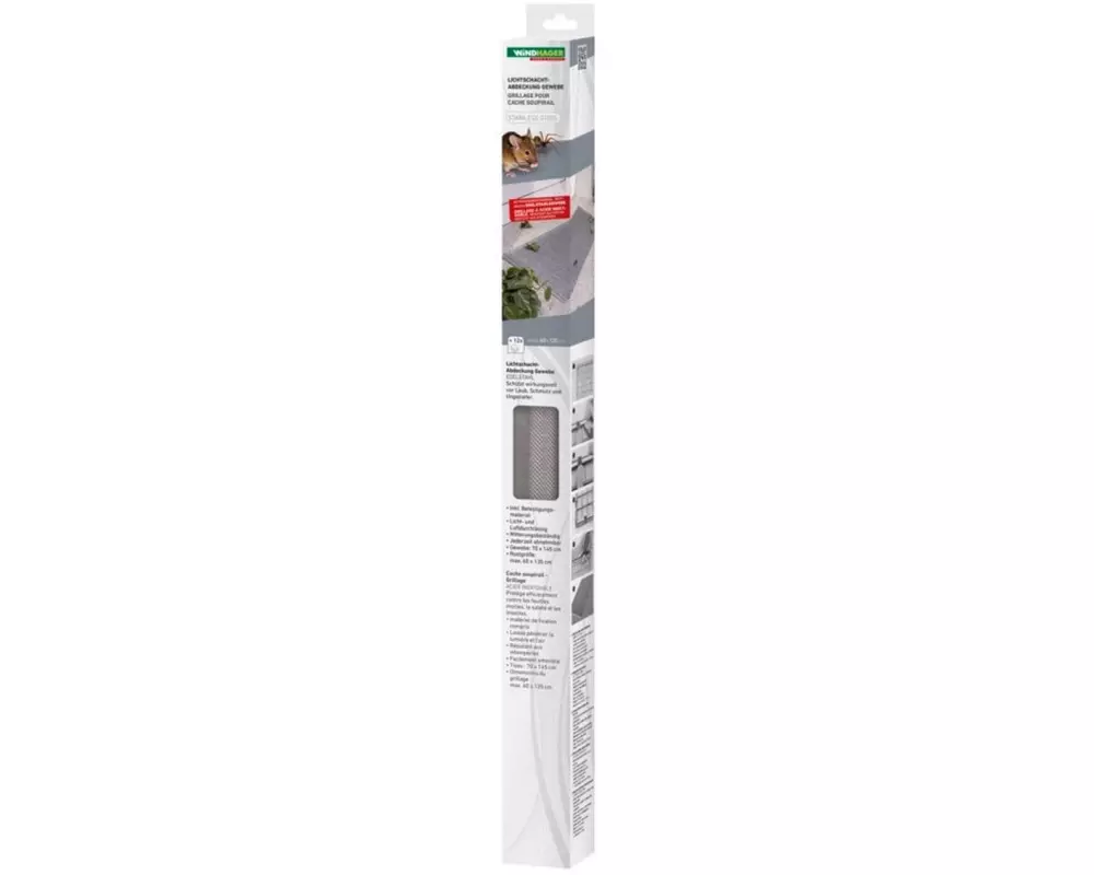 Windhager Lichtschacht-Abdeckung aus Edelstahl 60 cm x 135 cm