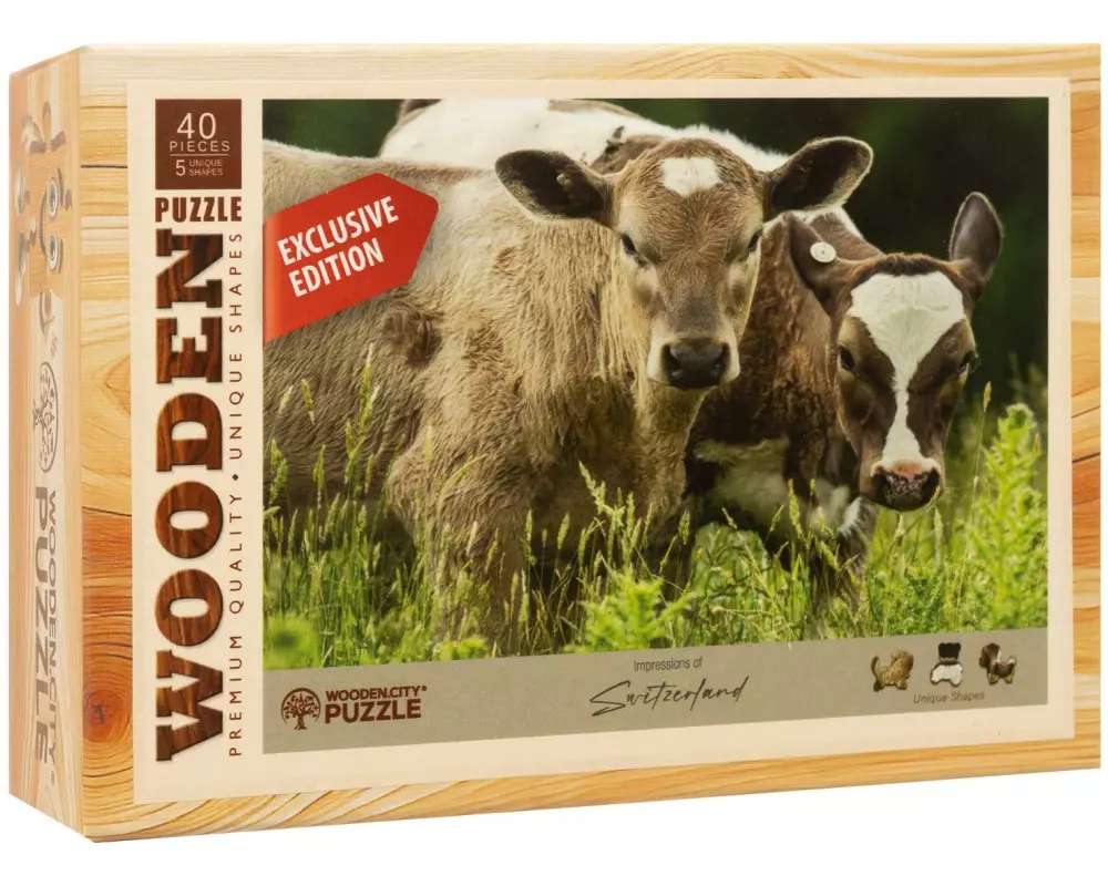 Wooden City Holz-Puzzle Kälber 40 Teile