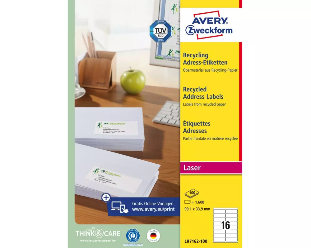 Avery Zweckform Adressetiketten 99.1 x 33.9 mm, 100 Blatt
