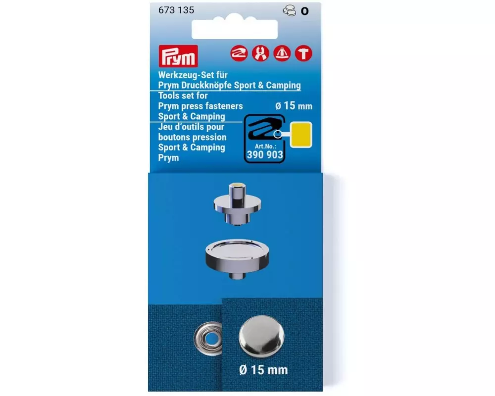 Prym Nähset für Druckknöpfe 2 Stück, Silberfarbig, Gelb