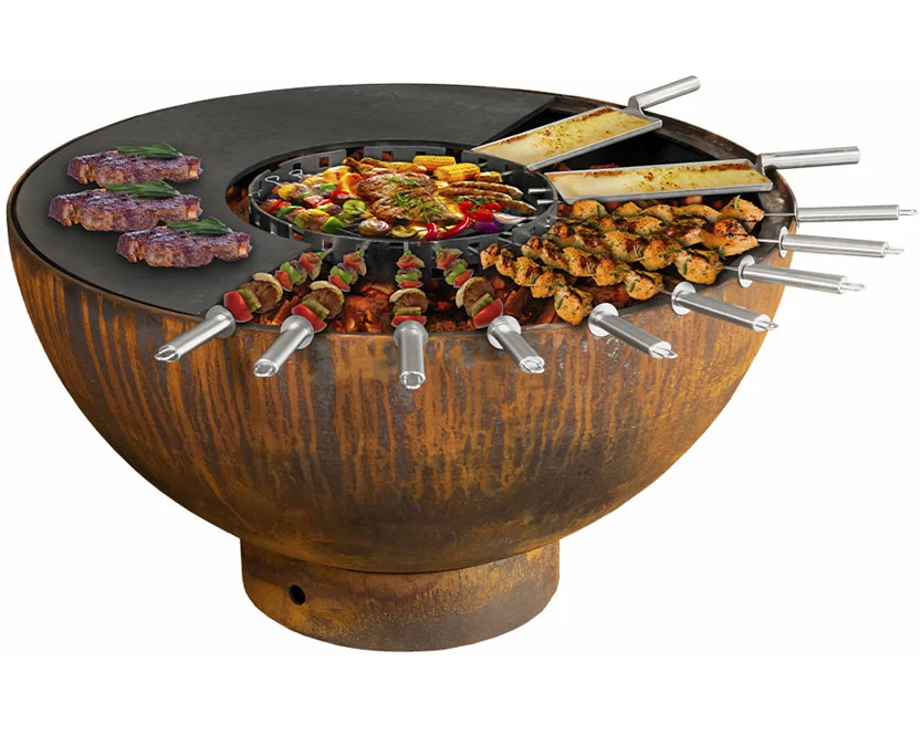 Mr. Grill Feuerschale mit Grillring und Zubehör