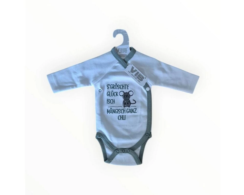 Very Important Baby Langarm-Wickelbody S`gröschte Glück isch Gr. 56