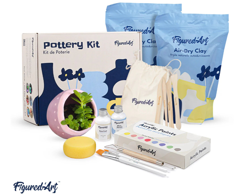 FIGURED'ART Töpferset FA-POTTKIT selbsthärtender Ton