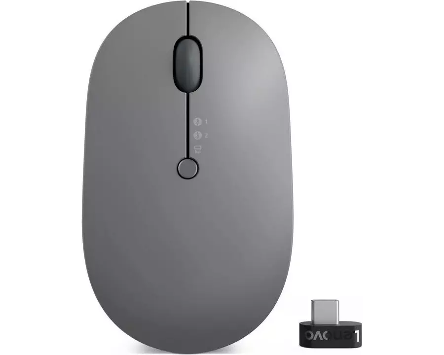 Lenovo Go Multi-Device Maus Büro Beidhändig RF Wireless + Bluetooth Optisch 2400 DPI