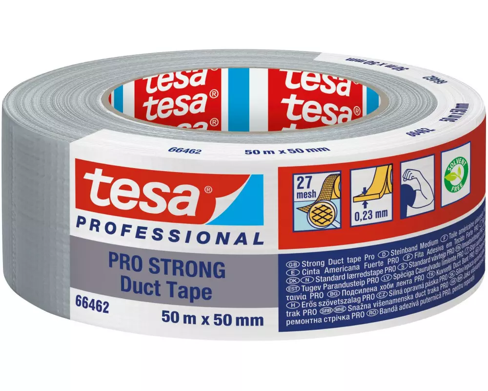 tesa Klebeband Pro Strong Duct Tape Grau, 50 m x 50 mm